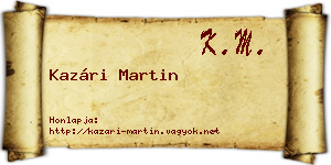 Kazári Martin névjegykártya