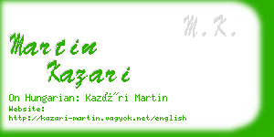 martin kazari business card